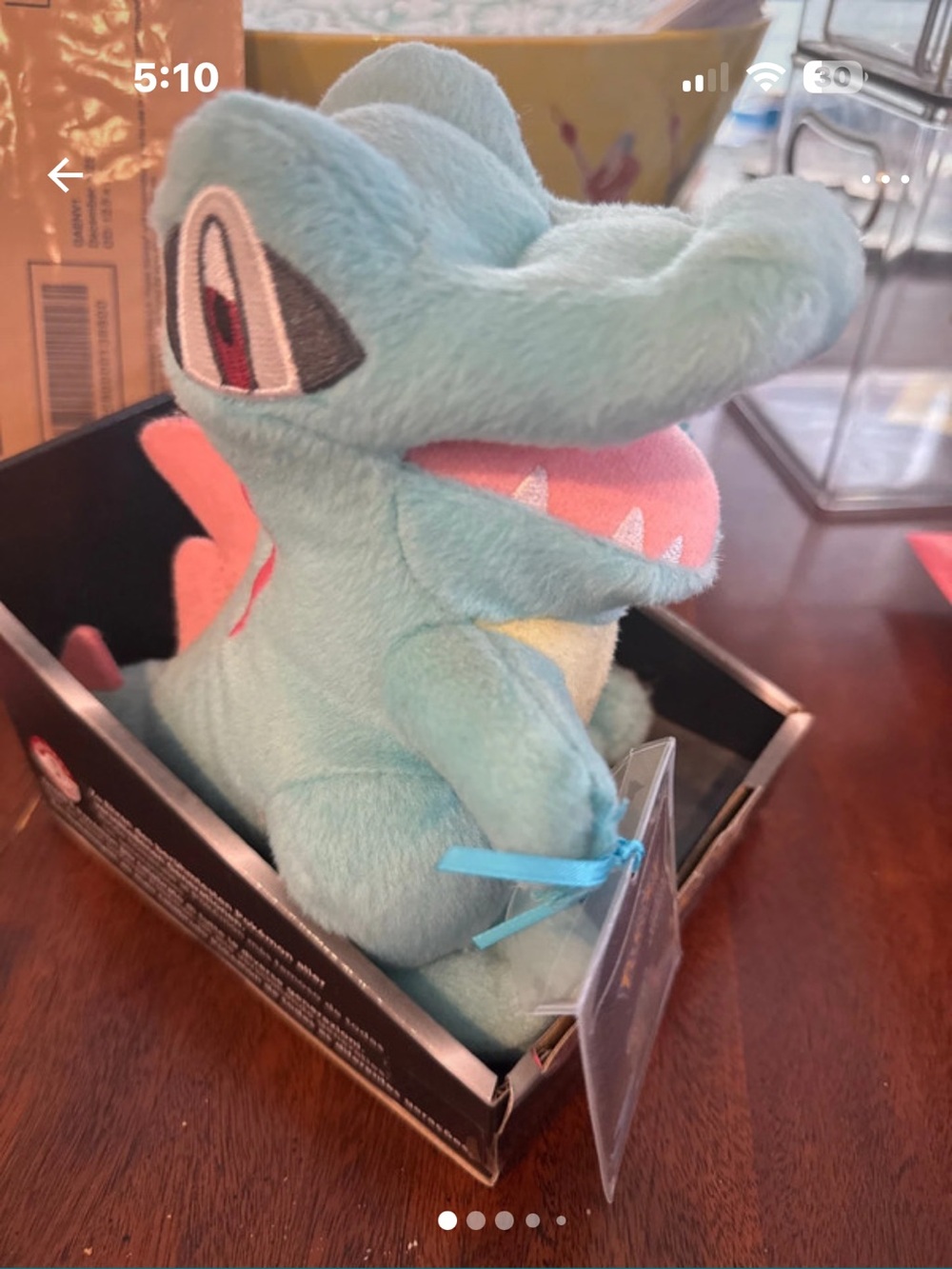 Pokémon Totodile Plush Blue Crocodile Stuffed Animal with Pink Mouth nwt